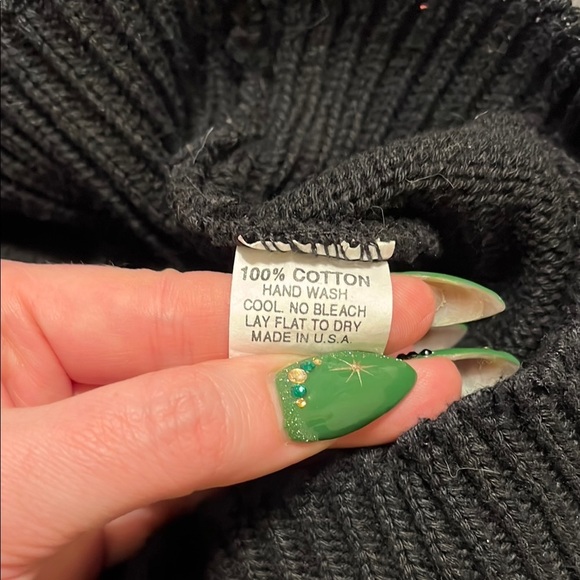 Rouffles by Sheila Vintage Crewneck Cotton Sweater Faux Suade Geometric Patterns - Picture 5 of 6